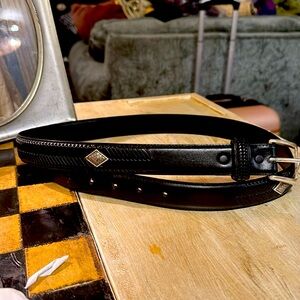 Bill Adler black leather belt.